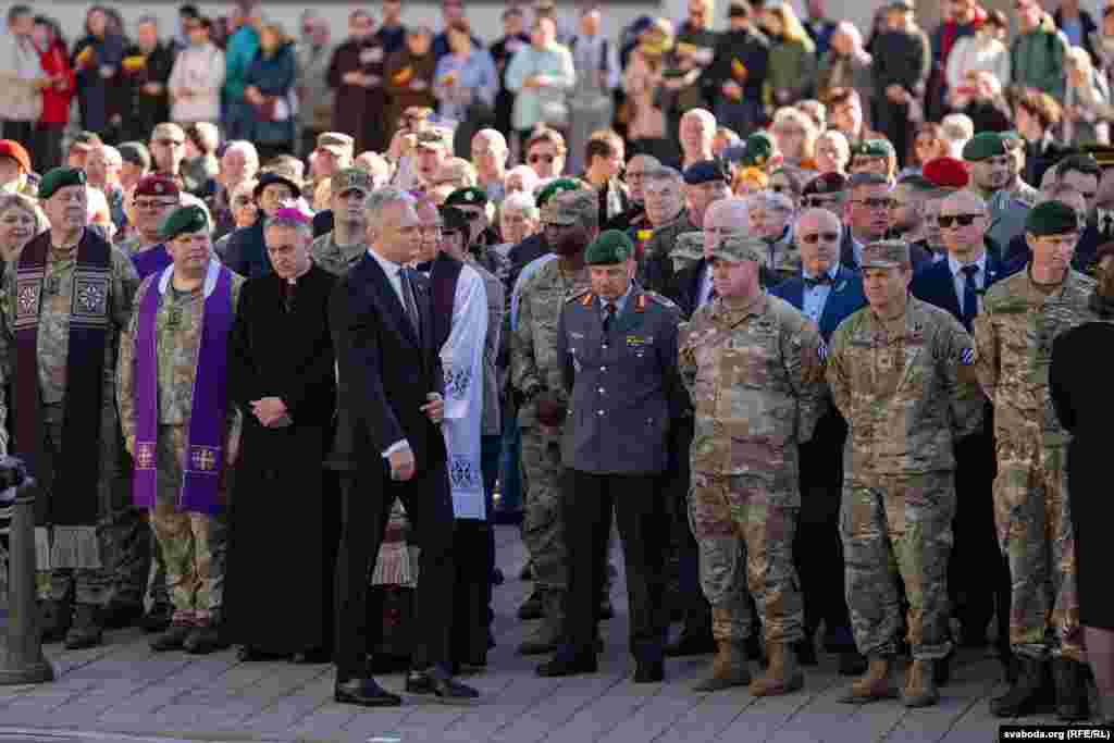 Разьвітаньне з амэрыканскімі вайскоўцамі, якія загінулі на палігоне. Вільня, 3 красавіка 2025 