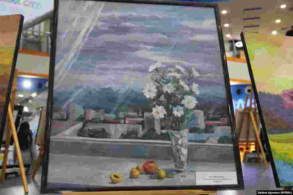 "Гүлдөрдөн турган натюрморт". &nbsp;Максат Болотбеков тарткан.