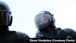 Полиция на акции протеста 23 января в Петербурге