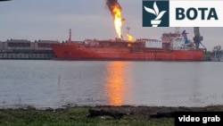 Cisterna turke Ordina pas sulmit rus me dronë më 17 nëntor. Anija, në pjesën ukrainase të lumit, u fotografua nga pjesa rumune e Danubit. 