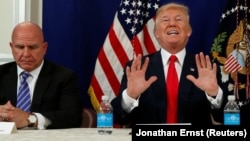 U.S. President Donald Trump (right) and his national security adviser, H.R. McMaster