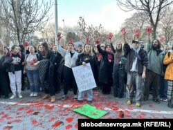 Protest građana zbog nesreće u kojoj je poginula Frosina Kulakova, Skoplje, 31. januara 2025.