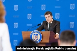Nicușor Dan într-o conferință de presă susținută la Palatul Cotroceni.