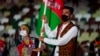 Afghan athletes march into the stadium during the opening ceremony for the Tokyo 2020 Olympic Summer Games in July.