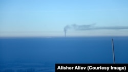 Вид на Бишкек в зимнее время.