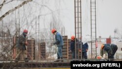 Праца на будоўлі ў Менску, архіўнае фота 