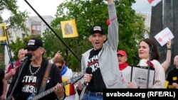 Сяргей і Сьвятлана Ціханоўскія 28 чэрвеня ў Вільні.