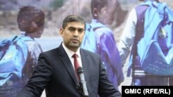 آرشیف، میرویس بلخی سرپرست وزارت معارف افغانستان حین صحبت در یک کنفرانس در کابل. April 07 2019 