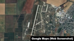 Российский военный аэродром «Гвардейское» в Крыму, скриншот спутниковой карты Google