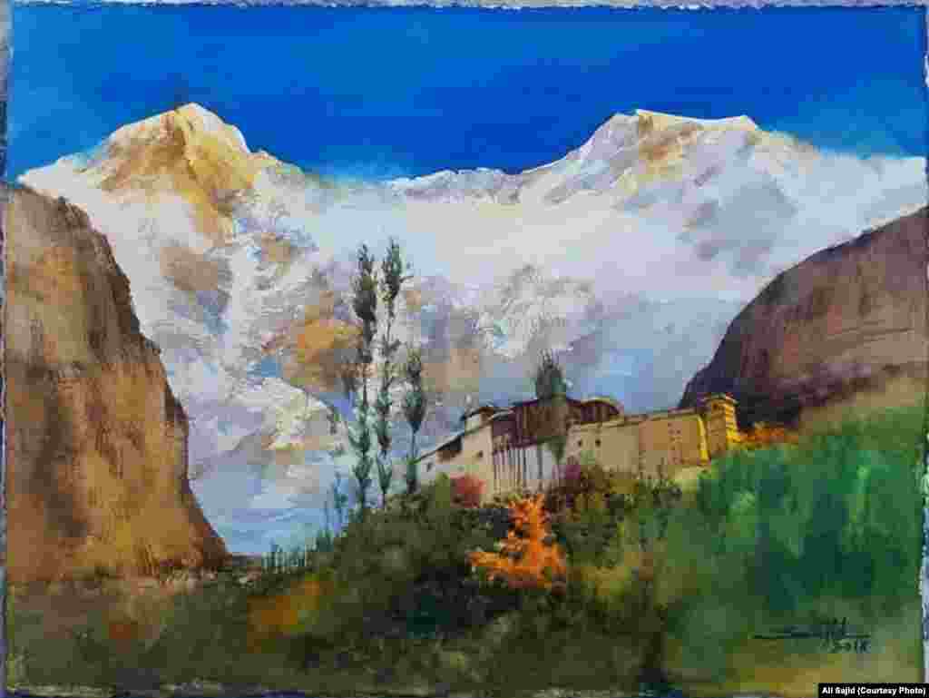 Sajid says he uses a &ldquo;variety of cool and warm colors in my palette&rdquo; to paint nature in watercolor.