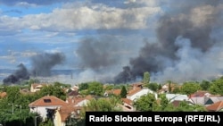 Požar u skopskom Vardarištu blizu naselja Lisiče