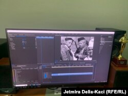 Pjesë nga puna për montimin e filmit shqiptar të restauruar "Kapedani".