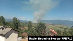Пожар во близина на Преспанско Езеро, до природниот резерват Езерани 