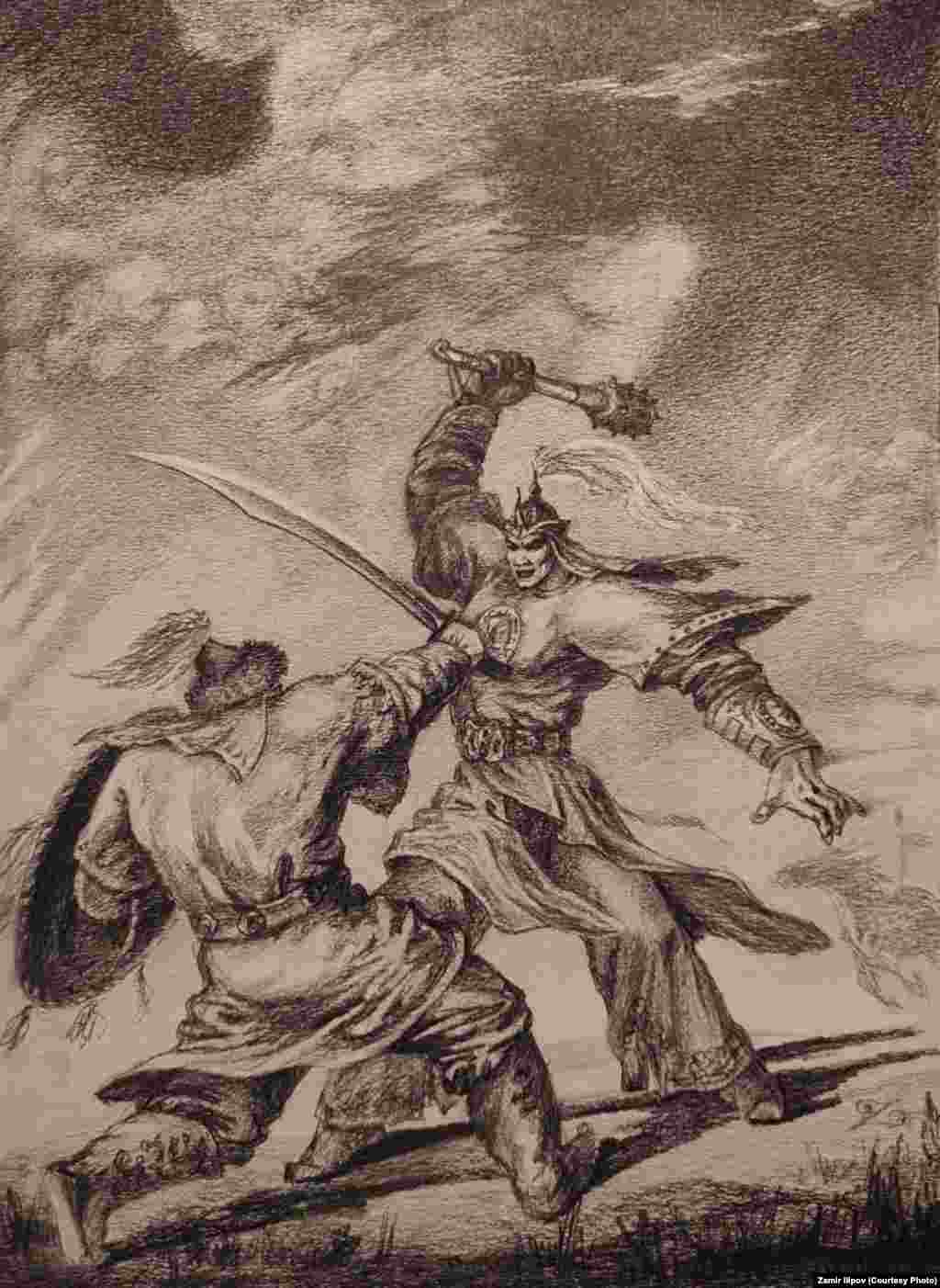 "Күлчоро" аттуу композициясынан, "Күлчоро менен Кыяз" эмгеги.