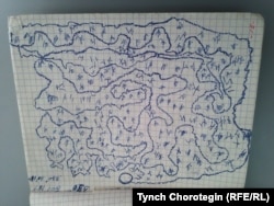 Знаки, вычерченные Майрамбюбю Сармалдаковой (Бюбю Мариям) во время “ее медитации” с неким манасчи Джайсан якобы с того света.