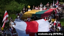Шествие белорусов в Вильнюсе в пятую годовшину протестов - 9 августа 2025 года.