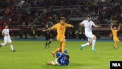 Македонската репрезентација во фудбал ја совлада Србија со 1:0 во квалификациите за Светското првенство во Бразил во 2014.