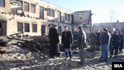 Конаците после пожарот.