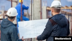 Москвадагы курулуш объектиси. Иллюстрациялык сүрөт.