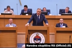 Bivši predsjednik RS Milorad Dodik u entietskoj Skupštini, Banjaluka, 22. august 2025.