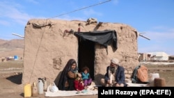 یک خانواده بیجا شده داخلی بی بضاعت در ولایت هرات. January 22, 2020