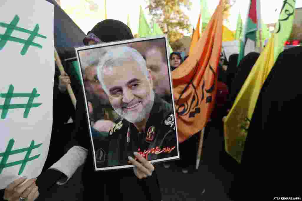 Iran's media has celebrated Soleimani as a national hero. Iranians carried his portrait in the streets of Tehran during a December 2017 protest against U.S. President Donald Trump's declaration of Jerusalem as Israel's capital.