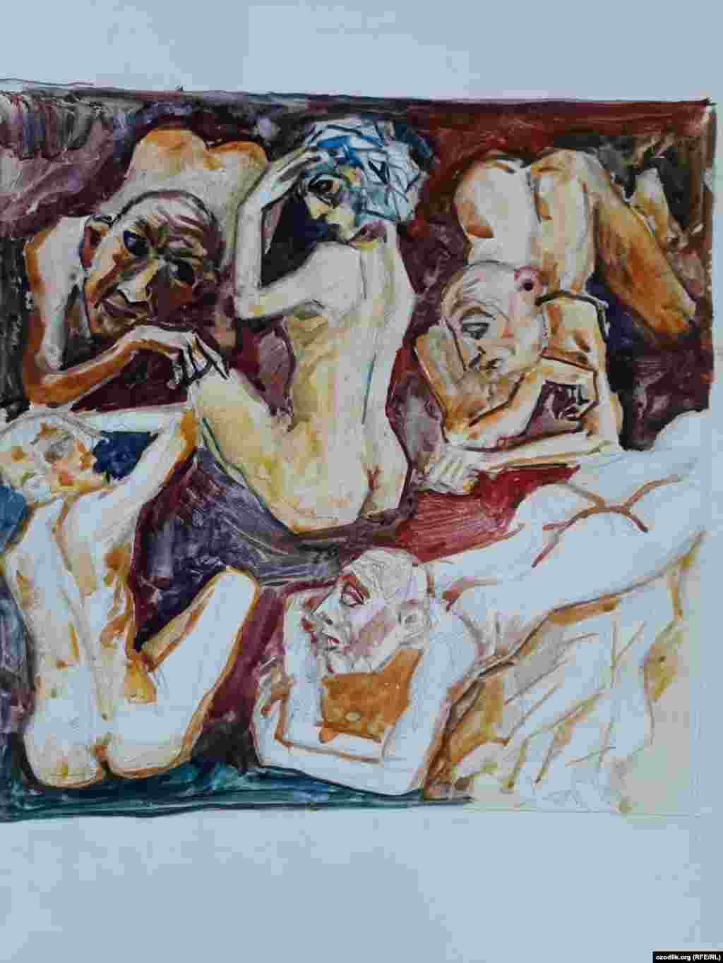 "Мамлакатим ва одамлар манзаралари" туркуми. Рассом Абдулла Холмирзаев