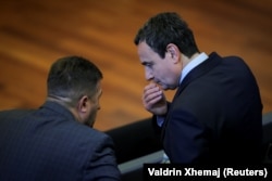 Kreu i LVV-së, Albin Kurti, gjatë seancës konstituive. Fotografi nga arkivi.