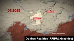 Донбасстагы кырдаалды чагылдырган карта. Декабрь, 2025-жыл