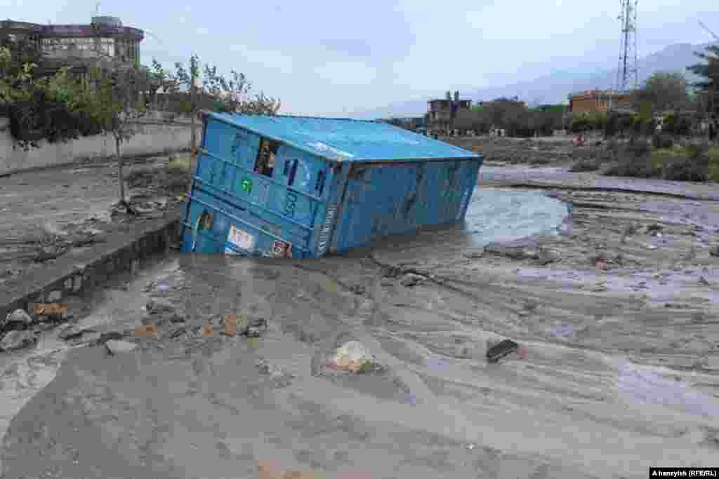 The aftermath of flooding in Charikar on August 25