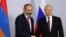 Russia is wary as Armenia readjusts its foreign policy -- and its relations with Moscow. Here, Russian President Vladimir Putin meets with Armenian Prime Minister Nikol Pashinian in Moscow on June 13. They meet again in the Russian capital on September 8.