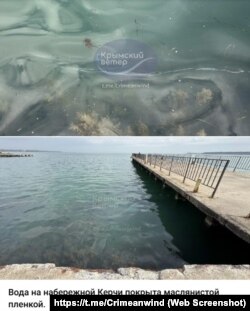 Очевидцы заявляют о «маслянистой пленке» в морской воде в Керчи, 27 марта 2025 года