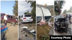 Последствия ДТП в Кыргызстане.