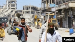 Ракка шаарынан бир көрүнүш. 20-апрель, 2018-жыл.