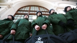 Russia -- Russian conscripts wait wait for the dispatch at a railway station in St. Petersburg, October 20, 2016