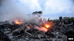 17 iulie 2014, resturile zbordului MH17 al Malaysia Airlines, doborât deasupra regiunii ucrainene Donețk.
