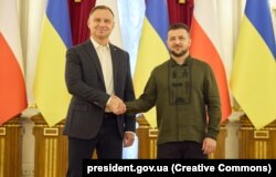 ანჯეი დუდა და ვოლოდიმირ ზელენსკი. 23 აგვისტო. კიევი