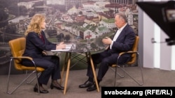 Курманбек Бакиев в студии белорусской редакции «Азаттыка».