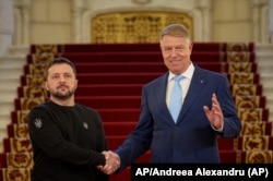 Klaus Iohannis l-a primit la Palatul Cotroceni pe președintele ucrainean Volodimir Zelenski, octombrie 2023.