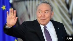 Қазақстан президенті Нұрсұлтан Назарбаев Азия-Еуропа елдерінің мәжілісінде. Брюссель. 18 қазан, 2018 жыл  