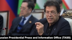 FILE: Pakistan's Prime Minister Imran Khan at a meeting of the leaders of the Shanghai Cooperation Organisation's (SCO).