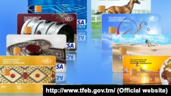 Türkmenistanyň banklarynyň çykaran plastik kartlary 