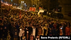 Slika sa ranije litije, 8. mart 2020.