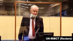 Босниялык серб армиясынын согуш маалындагы командачысы Ратко Младич БУУнун Гаагадагы сотунда. 25-август, 2020-жыл. 