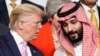US President Donald Trump (left) speaks with Saudi Arabia's Crown Prince Muhammad bin Salman at a G20 summit in Japan in 2019.