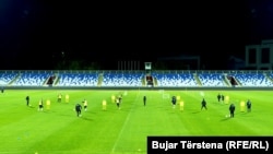 Ekipi Kombëtar i Kosovës gjatë ushtrimeve në Stadiumin "Fadil Vokrri".