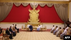 Аляксандар Лукашэнка сустракаецца з кіраўніком вайсковага ўраду М'янмы Мін Аўнг Глайнгам, 28 лістапада 2025 году