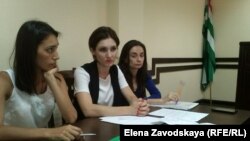 Слева направо: Гульназ Мамедова, Инга Габилаиа и Стела Лолуа 