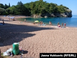 Milocer Beach, just north of Sveti Stefan Island, which is now open to the public.