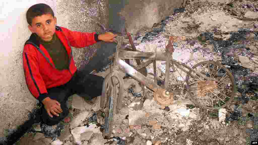 После бомбардировки.